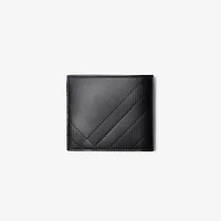 Embossed Check Bifold Wallet in Black - Men | Burberry® Official