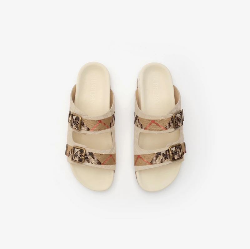 Check Suede Urchin Sandals in Bake beige - Men | Burberry® Official