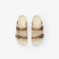 Check Suede Urchin Sandals in Bake beige - Men | Burberry® Official