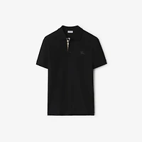 Cotton Polo Shirt in Black - Men | Burberry® Official