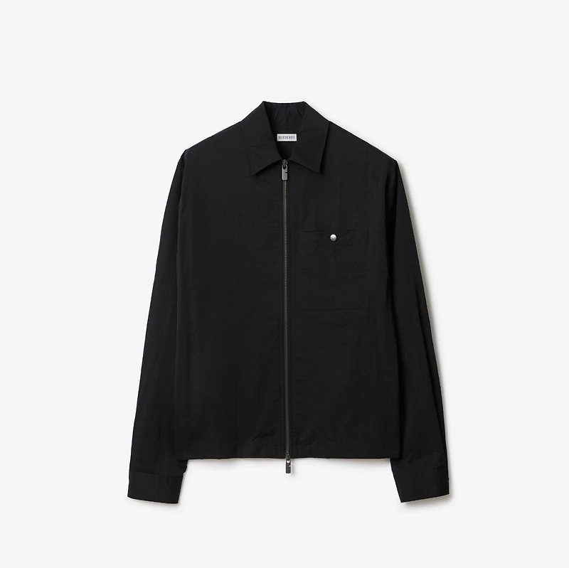 Nylon Zip Overshirt in Black - Men | Burberry® Official