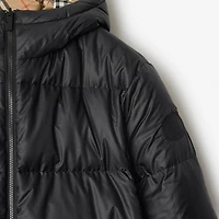 Reversible Check Hooded Puffer Jacket in Sand beige - Men | Burberry® Official