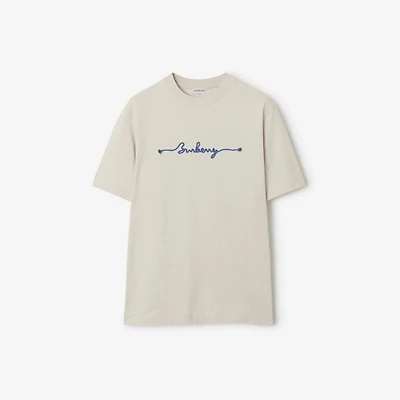 Knot Logo Cotton T-shirt in Sail - Men | Burberry® Official