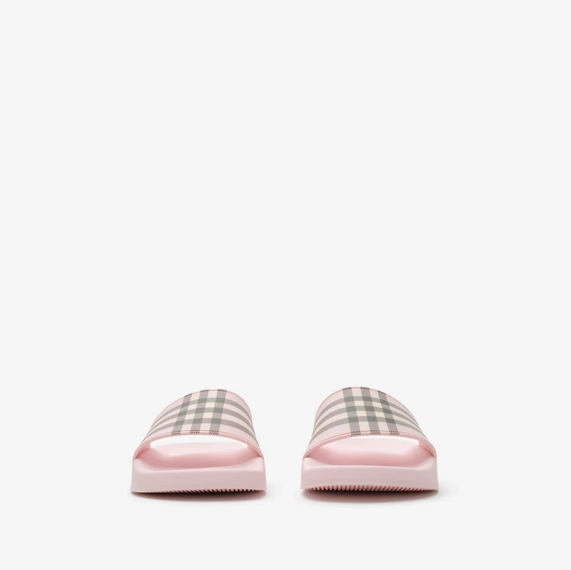 Check Slides in Mallow pink - Women | Burberry® Official