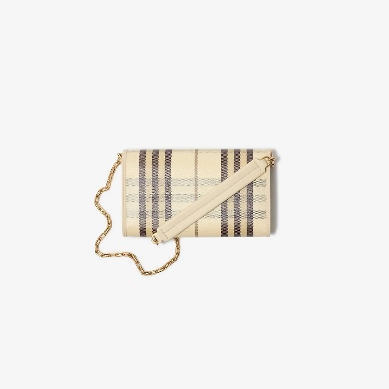 Highlands Chain Strap Wallet​ in Light beige - Women | Burberry® Official