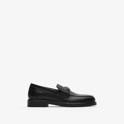 Leather Pembroke Loafers in Black - Men | Burberry® Official