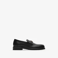 Leather Pembroke Loafers in Black - Men | Burberry® Official