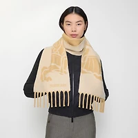 Reversible EKD Wool Scarf in Sand beige | Burberry® Official