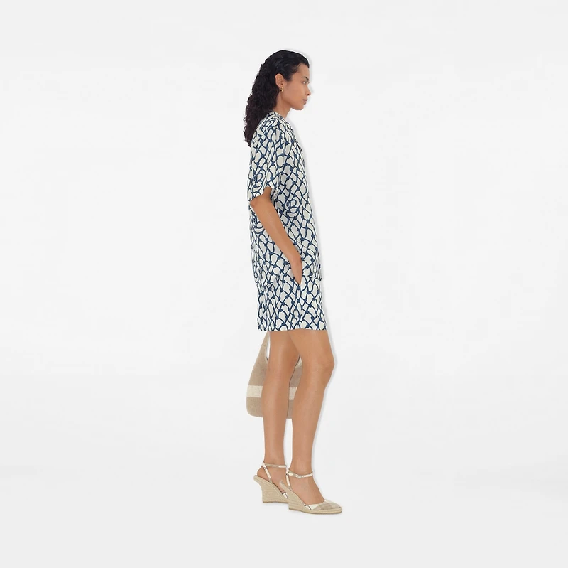 Regular Fit Knot Silk Shirt in Pool - Women | Burberry® Official