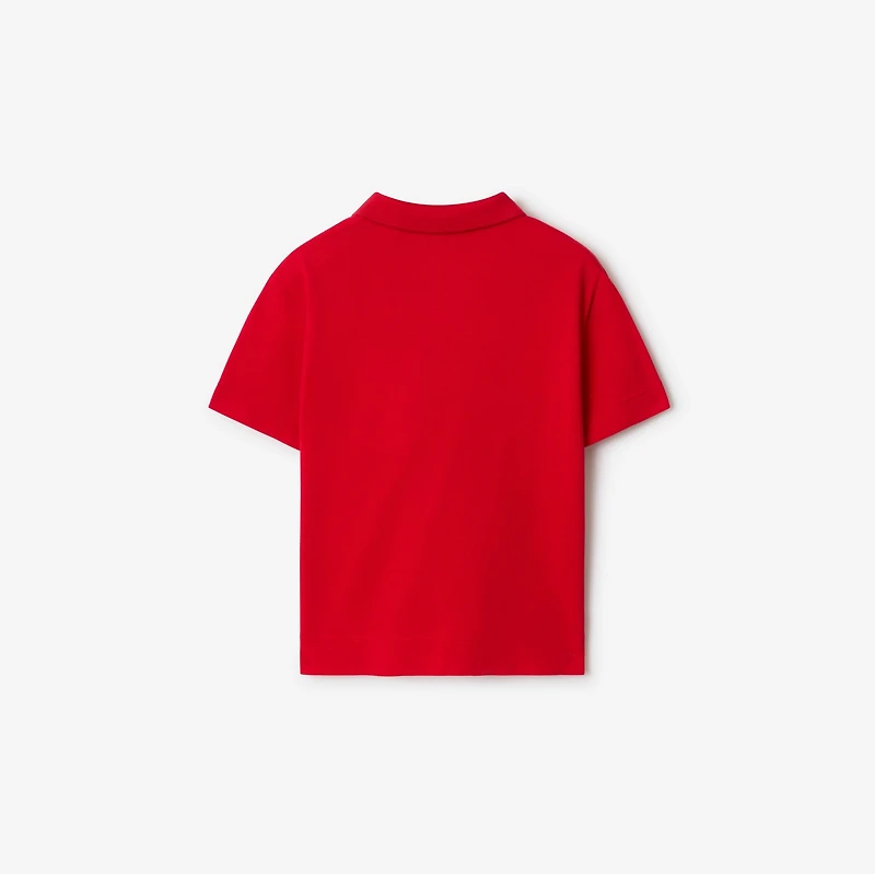 Cotton Piqué Polo Shirt in Pillar red | Burberry® Official