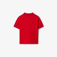 Cotton Piqué Polo Shirt in Pillar red | Burberry® Official