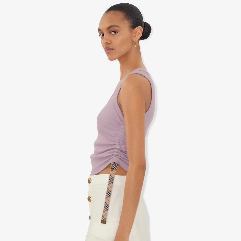 Festival Cotton Blend Tank Top in Wisteria - Women | Burberry® Official