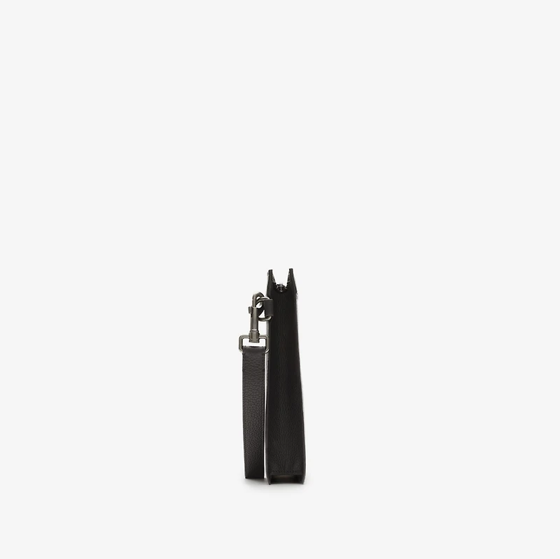 City Check Zip Pouch in Iron grey - Men, Cotton, Technical | Burberry® Official