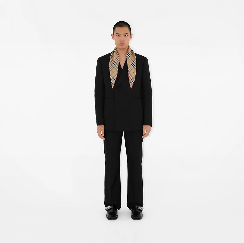 Check Silk Scarf in Sand | Burberry® Official