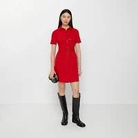 Wool Trench Dress in Crayon red - Women | Burberry® Official