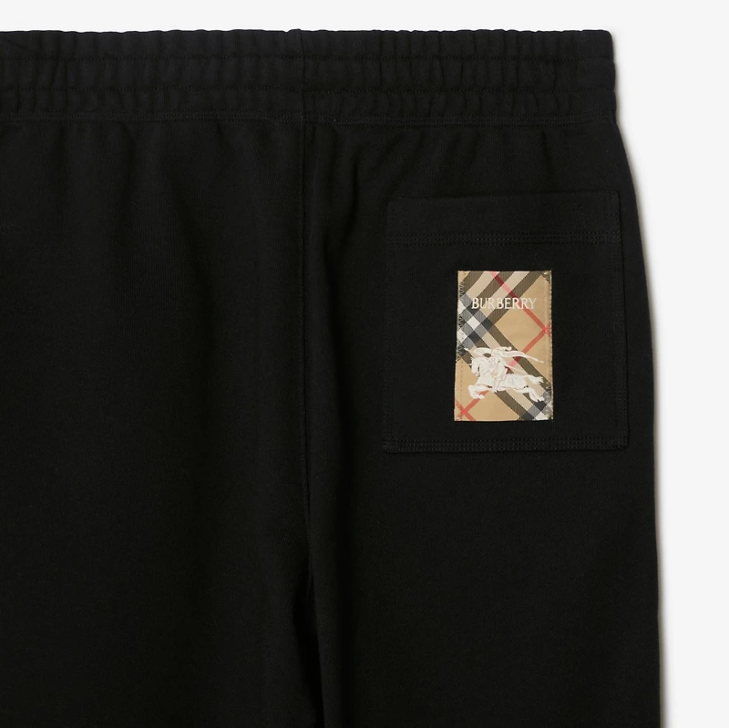 Check Label Cotton Jogging Pants in Black - Men | Burberry® Official