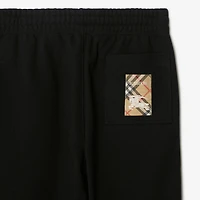 Check Label Cotton Jogging Pants in Black - Men | Burberry® Official