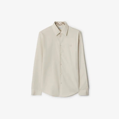 Slim Fit Cotton Shirt in Sail - Men | Burberry® Official