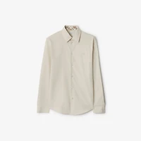 Slim Fit Cotton Shirt in Sail - Men | Burberry® Official