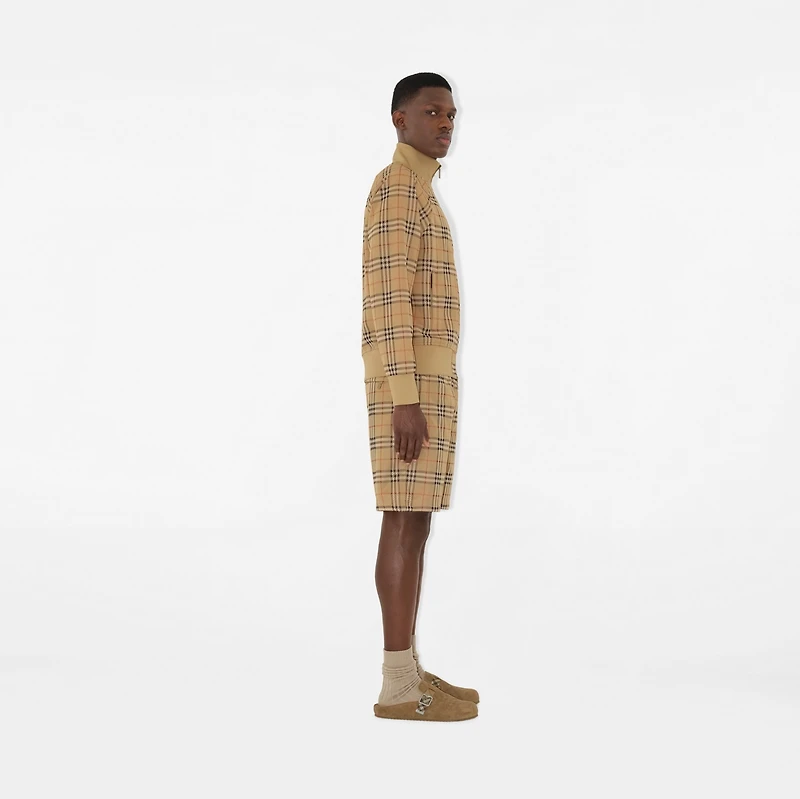 Check Jersey Shorts in Sand - Men, Nylon | Burberry® Official