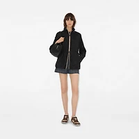 Short Checker-tape Nylon Parka in Black - Women | Burberry® Official