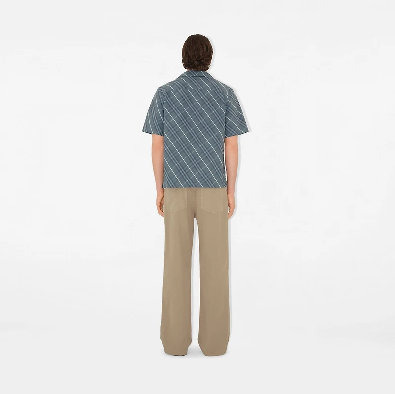 Relaxed Fit Check Cotton Shirt in Pewter - Men | Burberry® Official