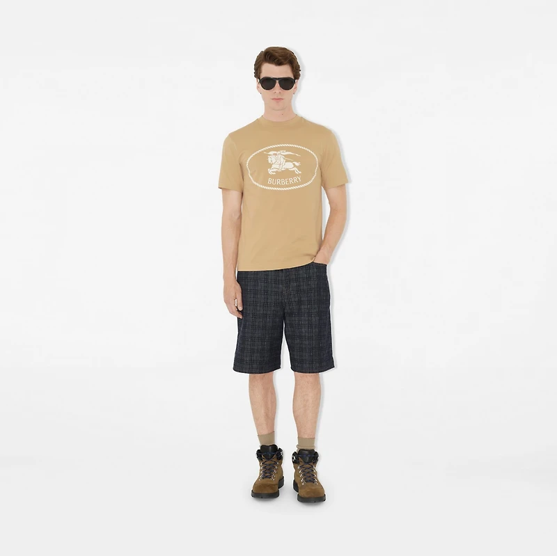 Knight Stamp Cotton T-shirt in Flax beige - Men | Burberry® Official
