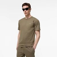 Check Piping Cotton T-shirt in Finch brown - Men | Burberry® Official