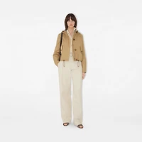Short Gabardine Parka in Flax - Women, Cotton | Burberry® Official