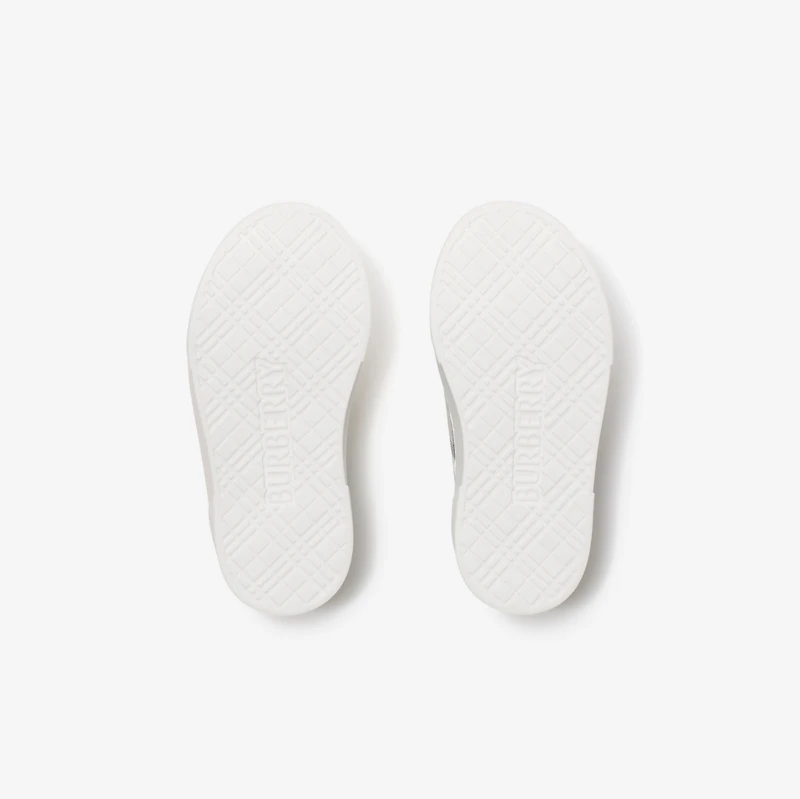 Check Cotton Sneakers in Sand beige