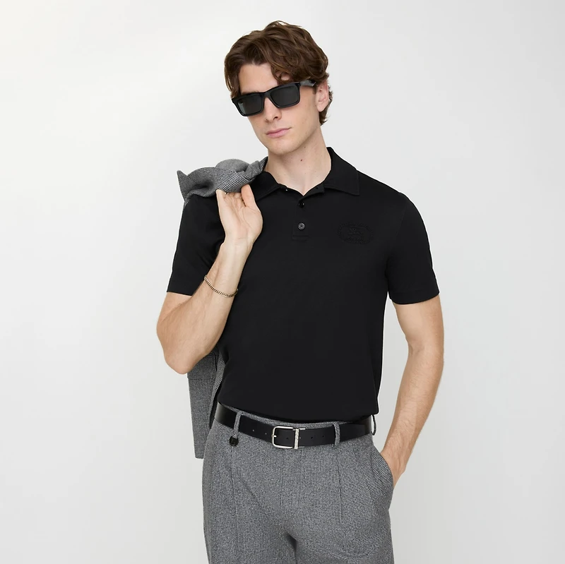 Cotton Polo Shirt in Black - Men | Burberry® Official