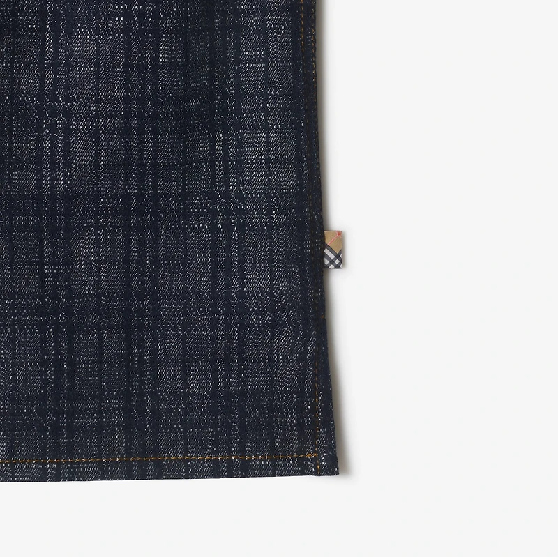 Relaxed Fit Check Denim Shirt in Indigo blue - Men, Cotton | Burberry® Official