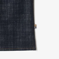 Relaxed Fit Check Denim Shirt in Indigo blue - Men, Cotton | Burberry® Official
