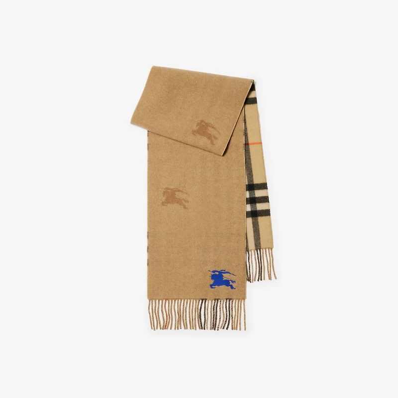 Reversible EKD Check Cashmere Scarf in Sand | Burberry® Official