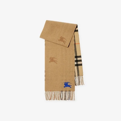 Reversible EKD Check Cashmere Scarf in Sand | Burberry® Official