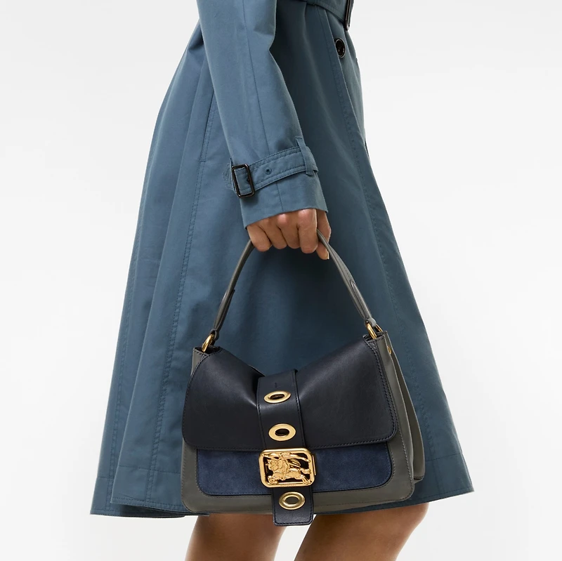 Small Rider Bag in Asphalt grey/bermuda blue/indigo - Women, Leather | Burberry® Official