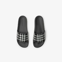 Check Slides in Black/calico - Men, Technical | Burberry® Official
