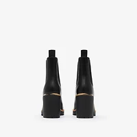 Leather Gravel Heel Chelsea Boots​ in Black - Women | Burberry® Official