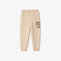 Check Label Cotton Jogging Pants in Calico | Burberry® Official