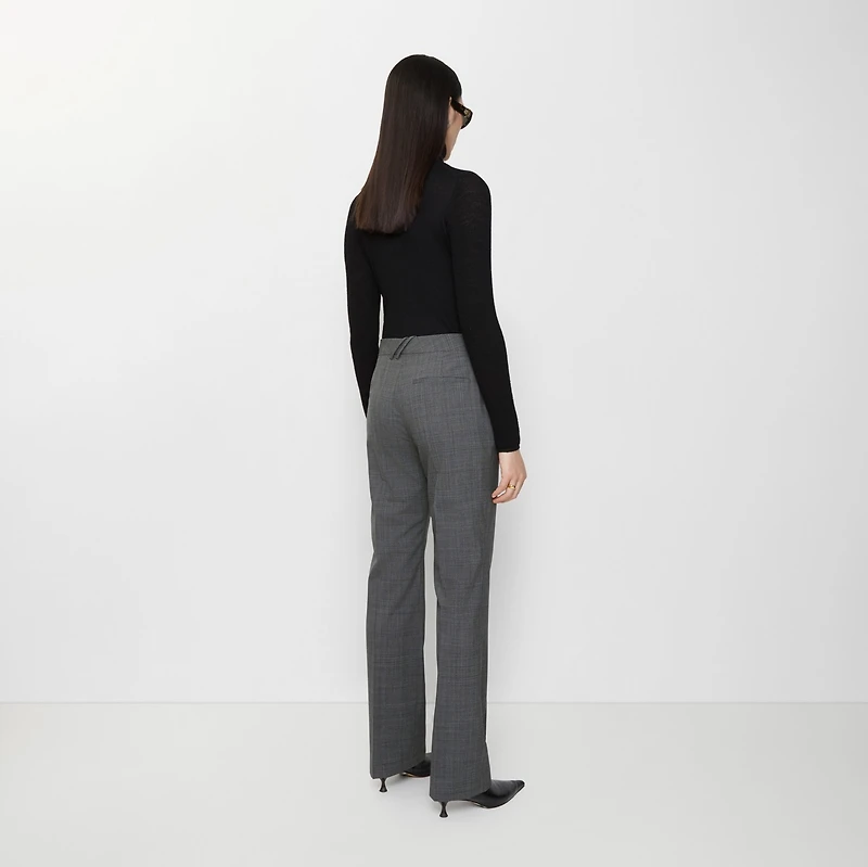 Check Wool Tailored Trousers in Silhouette blue/granite grey - Women | Burberry® Official