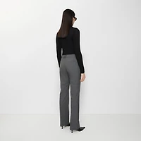 Check Wool Tailored Trousers in Silhouette blue/granite grey - Women | Burberry® Official