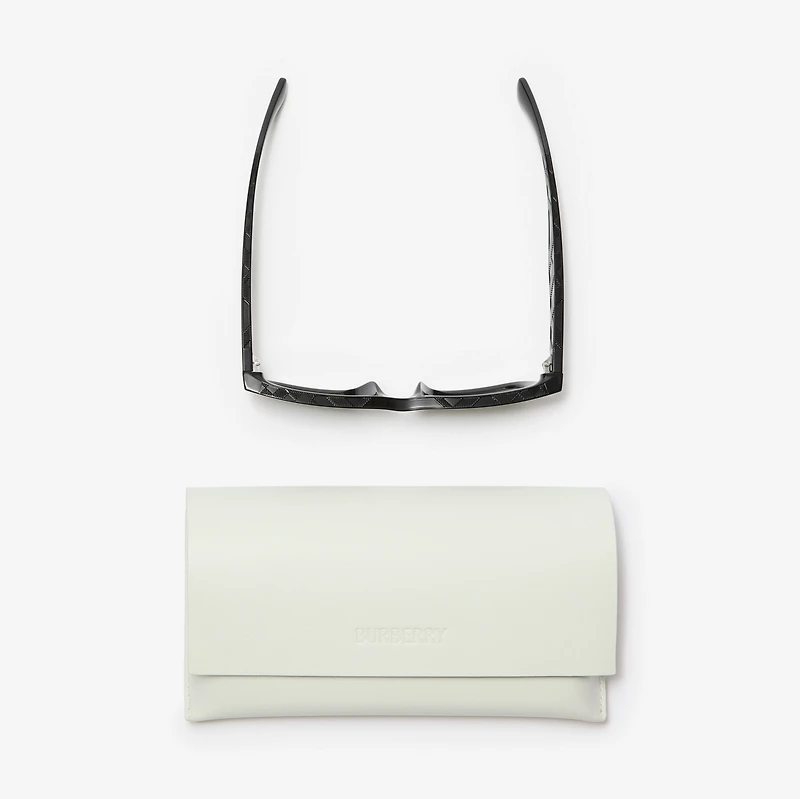Logo Rectangular Sunglasses​ in Black - Men | Burberry® Official
