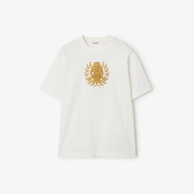 B Crest Cotton T-shirt in Chalk - Men | Burberry® Official