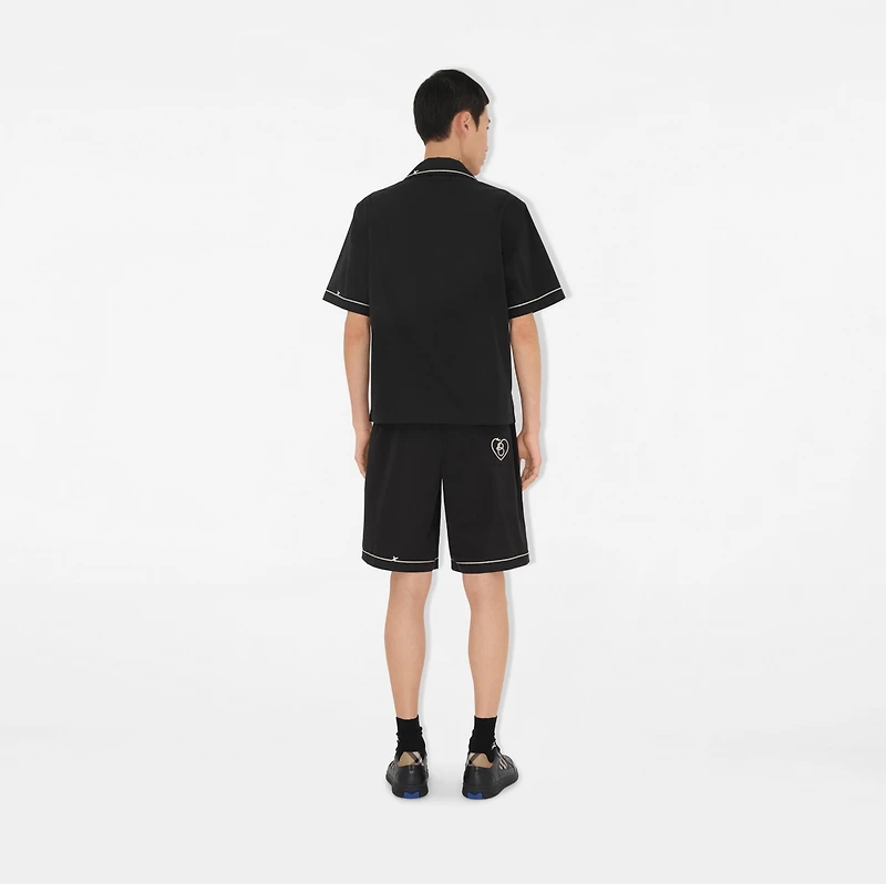 Relaxed Fit B Heart Cotton Poplin Shirt in Black - Men | Burberry® Official