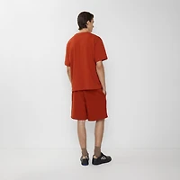 Gothic Logo Cotton Shorts in Fire orange - Men | Burberry® Official