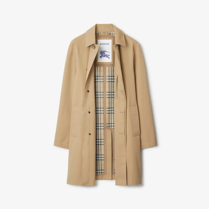 Mid-length Bonded Gabardine Car Coat in Flax beige - Men, Technical | Burberry® Official