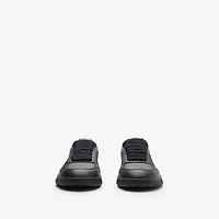 Leather and Check Terrace Sneakers​ in Black/storm blue - Men | Burberry® Official