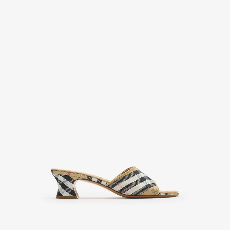 Check Sloane Mules in Sand beige - Women | Burberry® Official