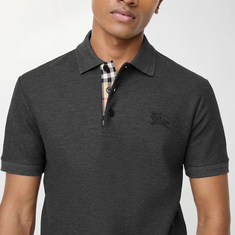 Cotton Polo Shirt in Charcoal grey - Men | Burberry® Official
