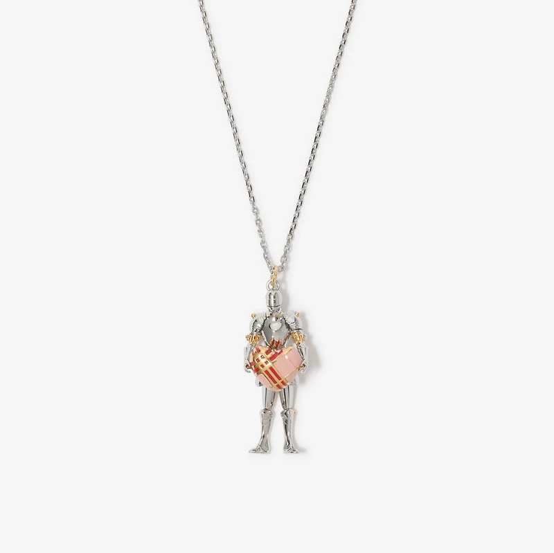 Knight Heart Charm Necklace​ in Silver/gold - Women | Burberry® Official